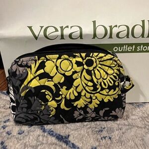 Vera Bradley Black and Yellow Floral Cosmetic Bag